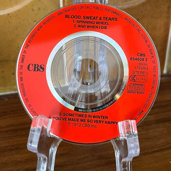 Blood Sweat & Tears Spinning Wheel 1989 European 3" CD single CBS 654608 3 RARE - Picture 3 of 6